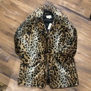 Sabine Faux Fur Animal Coat Size Medium NWT